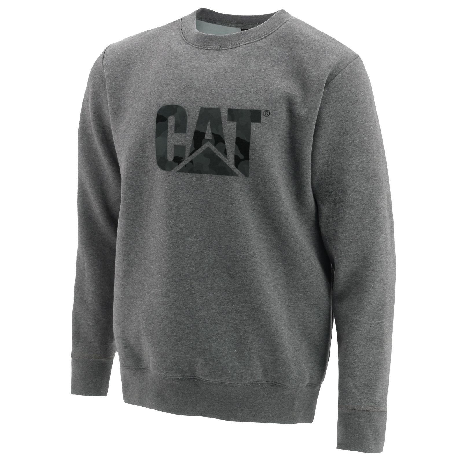 Caterpillar Trademark Logo Crewneck - Mens Sweatshirts - Grey - NZ (348DNPHXR)